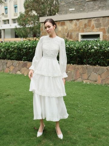 Đầm cotton tay dài Grace DAM004