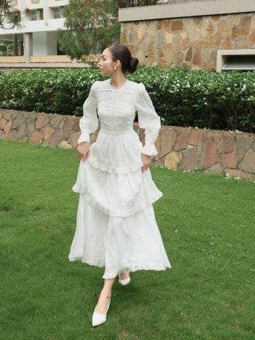 Đầm cotton tay dài Grace DAM004