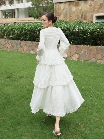 Đầm cotton tay dài Grace DAM004