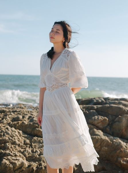 Đầm cotton tay lửng Lucy DAM006