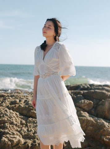 Đầm cotton tay lửng Lucy DAM006