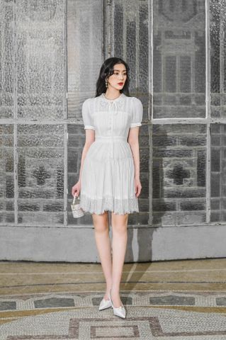 Hera pleated mini dress - Blue