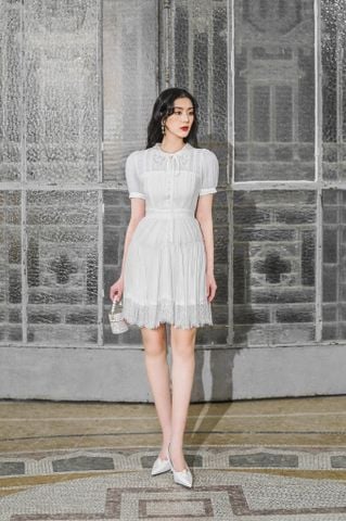 Hera pleated chiffon dress - MINI