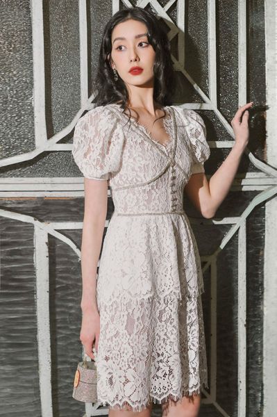 Lace embellished MINI - Cream