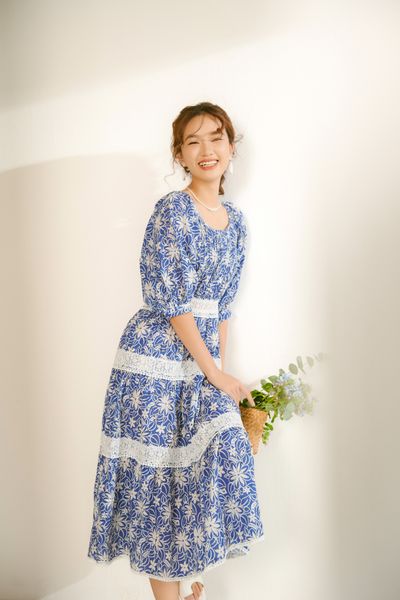 Emma cotton maxi - Cobalt Blue