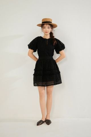 Váy Camellia Cotton Lace Skirt - Black
