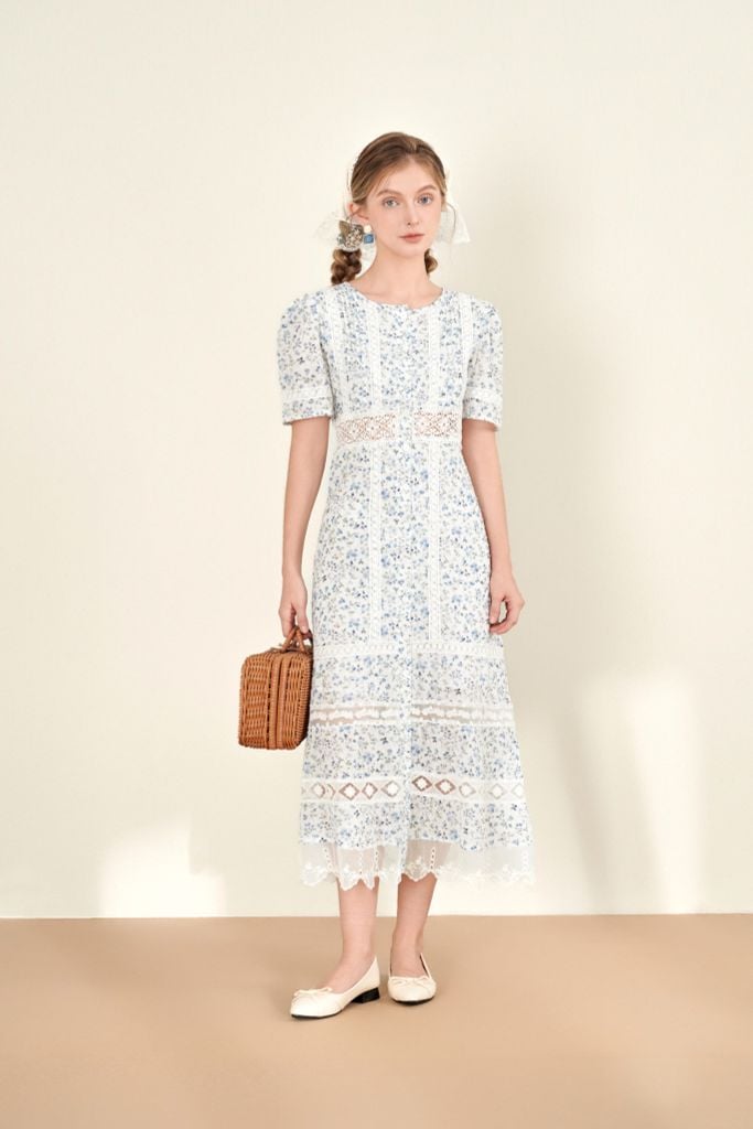 Iris Midi Dress - Blue