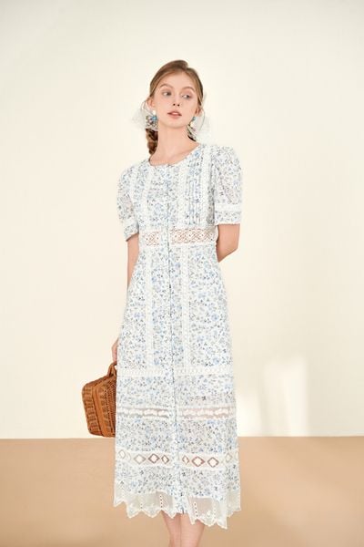 Iris Midi Dress - Blue