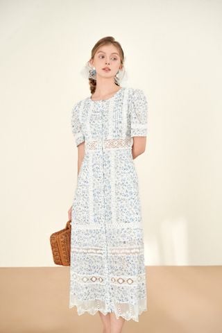 Iris Midi Dress - Blue