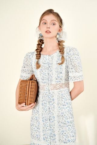 Iris Midi Dress - Blue