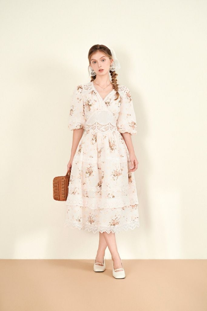 Đầm cotton tay lửng Lucy DAM006