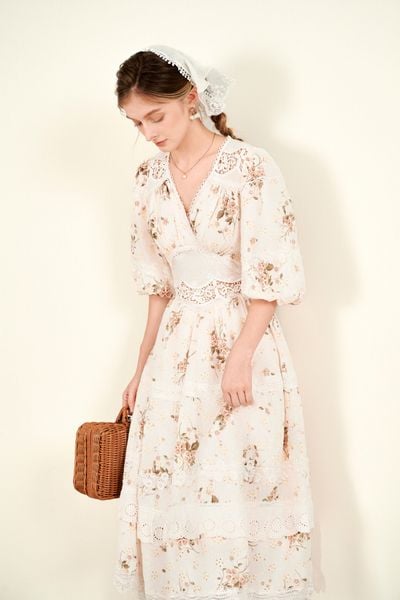 Lucy Lace Trimmed Maxi - Cream