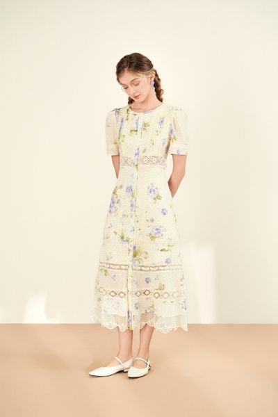 Iris Midi Dress - Blue