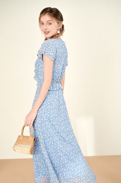 Kathy Chiffon Maxi - Blue