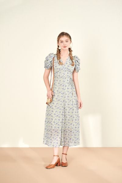 Laura chiffon dress - Blue