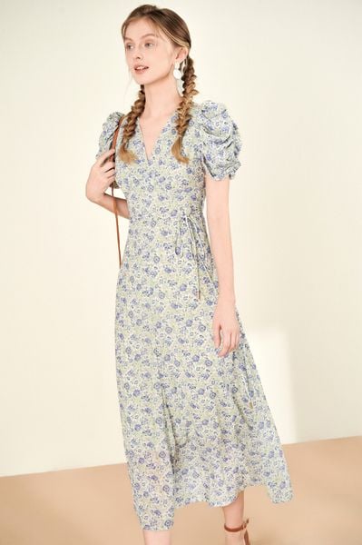 Laura chiffon dress - Blue