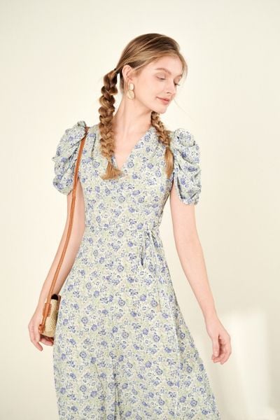 Laura chiffon dress - Blue