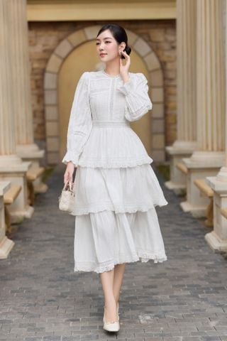Đầm cotton tay dài Grace DAM004
