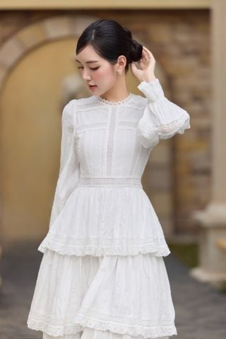 Đầm cotton tay dài Grace DAM004