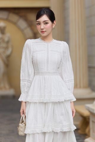 Đầm cotton tay dài Grace DAM004