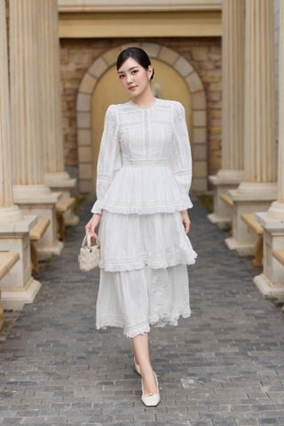 Đầm cotton tay dài Grace DAM004
