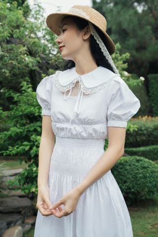 Oversized-collar shirt dress
