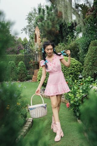 Prairie mini dress - Blue