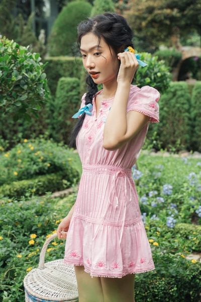 Prairie mini dress - Blue