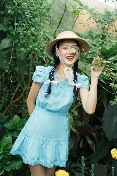 Prairie mini dress - Blue