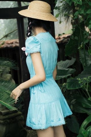 Prairie mini dress - Blue