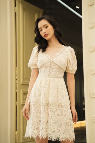 Lace embellished MINI - Cream