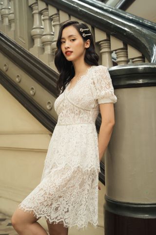 Lace embellished MINI - White