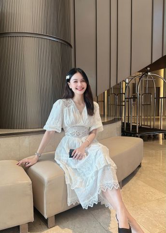Đầm cotton tay lửng Lucy DAM006