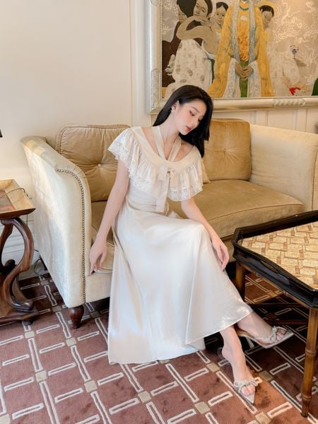 Kelly Silk Dress - Beige