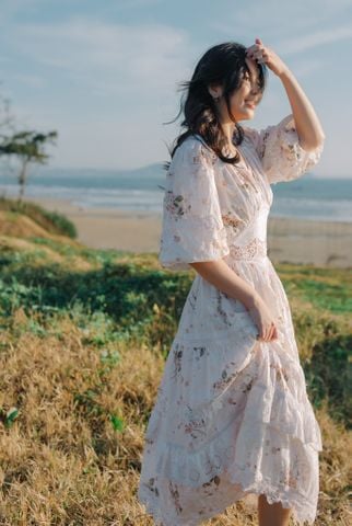 Đầm cotton tay lửng Lucy DAM006