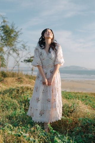 Đầm cotton tay lửng Lucy DAM006