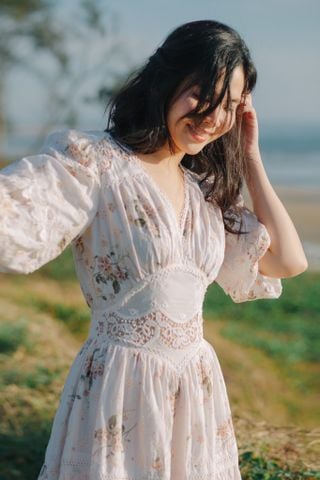 Đầm cotton tay lửng Lucy DAM006