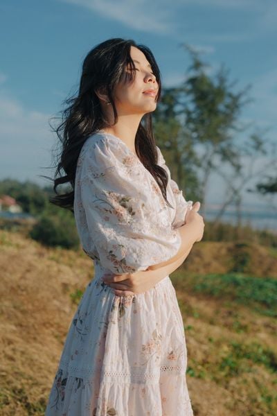 Đầm cotton tay lửng Lucy DAM006