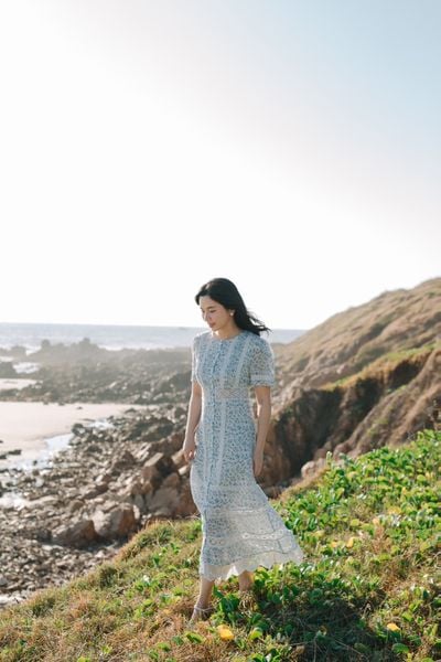 Iris Midi Dress - Blue