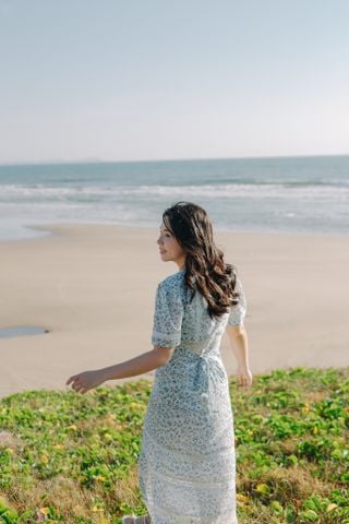 Iris Midi Dress - Blue