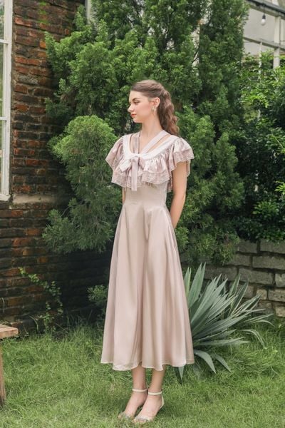 Kelly Silk Dress - Beige