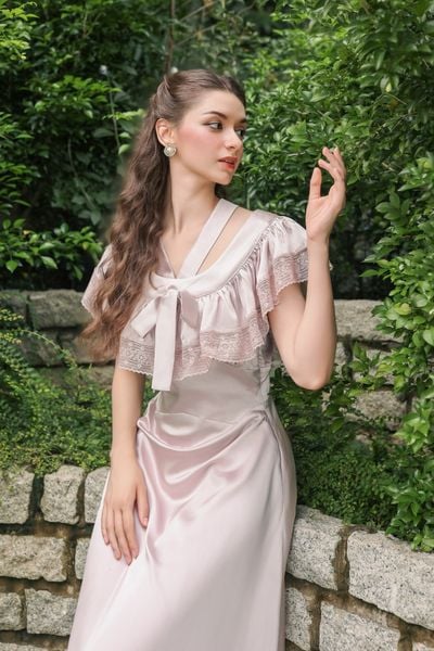 Kelly Silk Dress - Beige