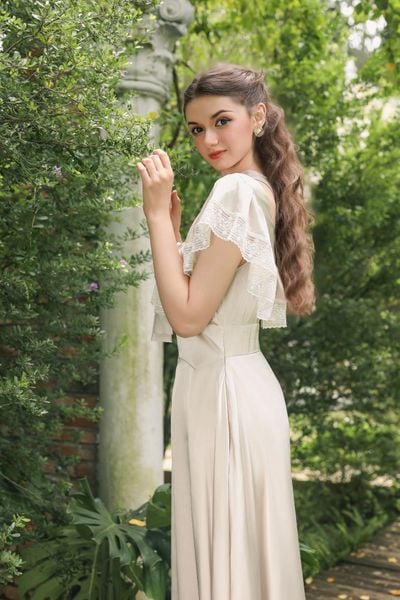 Kelly Silk Dress - Beige