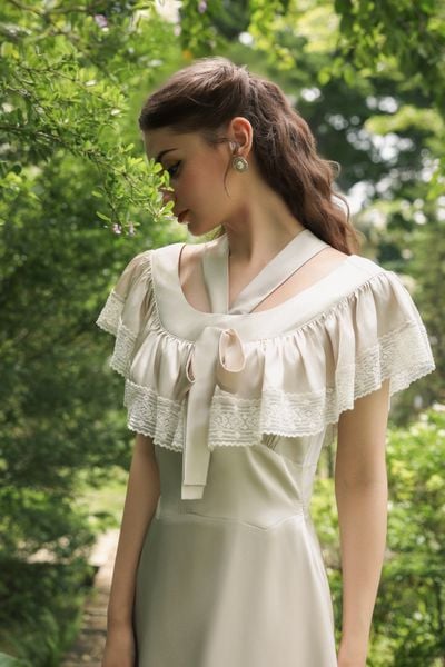 Kelly Silk Dress - Beige