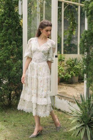 Đầm cotton tay lửng Lucy DAM006