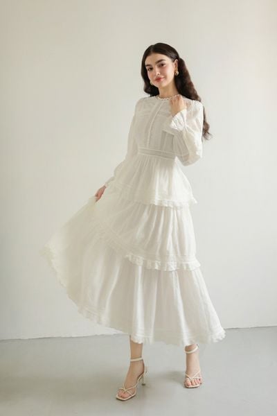 Đầm cotton tay dài Grace DAM004
