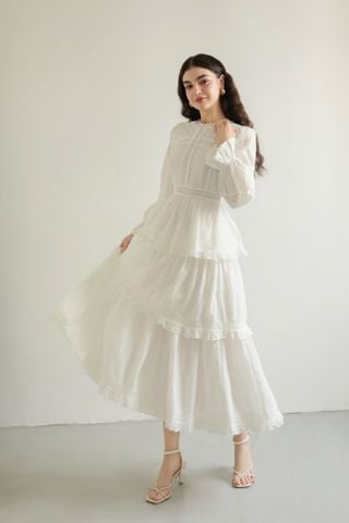 Đầm cotton tay dài Grace DAM004