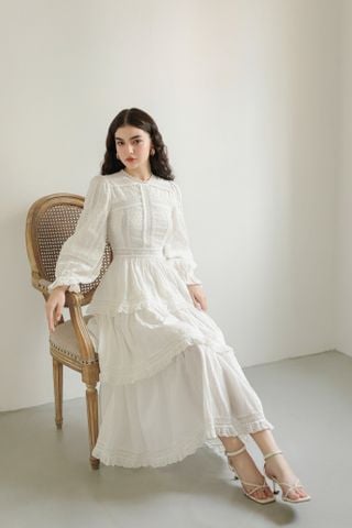 Đầm cotton tay dài Grace DAM004