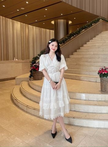 Đầm cotton tay lửng Lucy DAM006