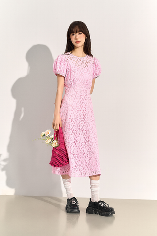 Julie lace midi - Pink